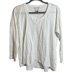 CAbi 100% cotton white  3/4 sleeve top sz Medium